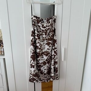 Cow Print faux-silk maxi skirt Size M (worn once)